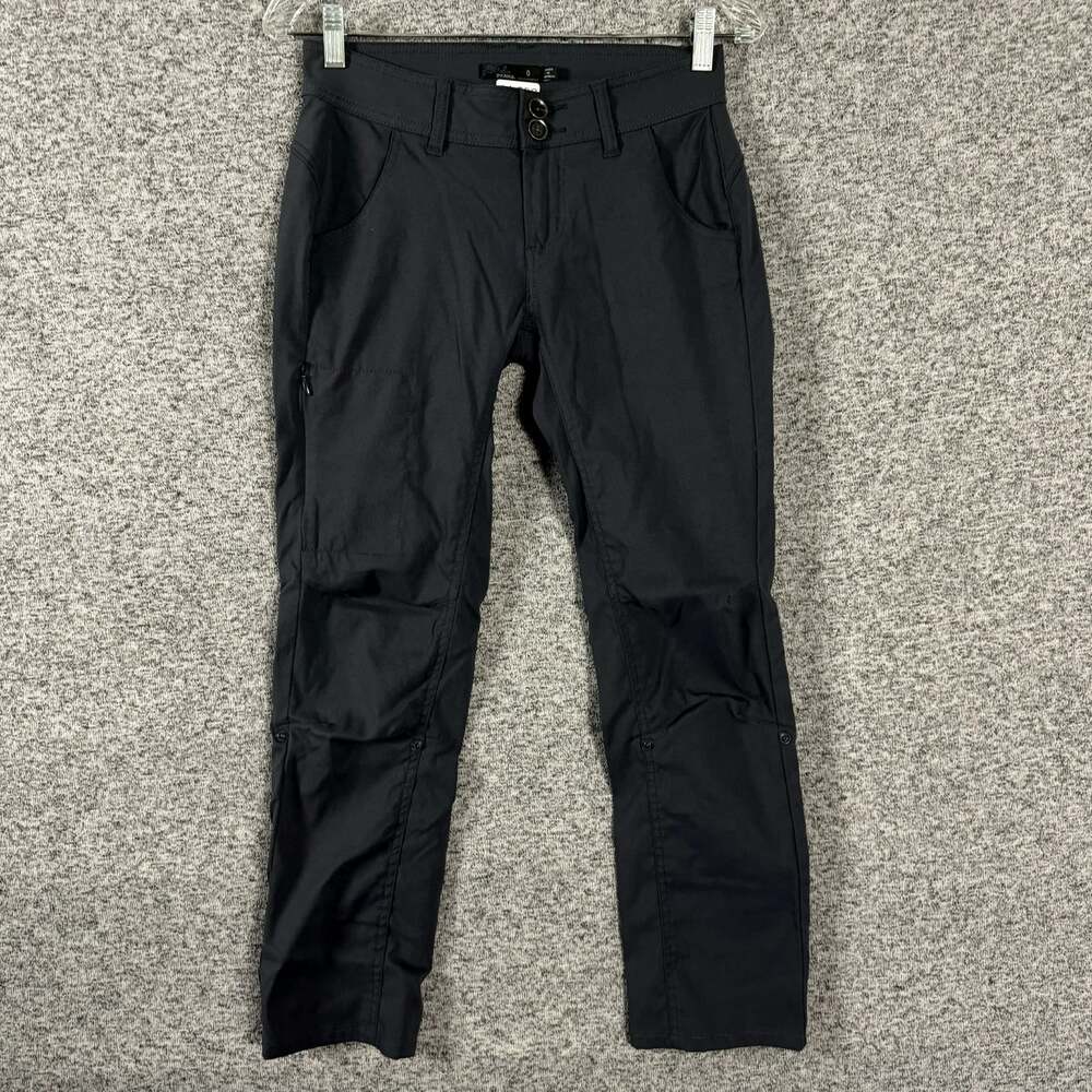 PrAna Women's 0 Halle Convertible Nylon Stretch Khaki Gray Hiking Pants